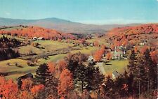 West Dover VT Vermont Route 100 Main Street Church Thanksgiving Vtg Postcard A54 picture