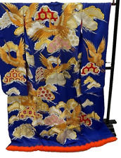 Japanese Vintage Kimono Uchikake Gorgeous wedding Gold  Silver embroidery (u64) picture