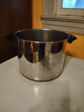 Vintage Revere Ware 8QT Stock Pot Copper Bottom Stainless Steel No Lid  picture