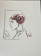 Princess Leia 9x12 Original Sketch by Eddie Nunez w COA picture