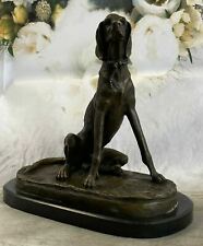Vintage Bassett Hound Dog Figurine, Base Heavy Bronze  Made in Europe By Cain NR picture