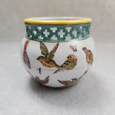 Tozai Home Bird Dragonfly Butterfly Hand Painted Ceramic Planter Cachepot picture