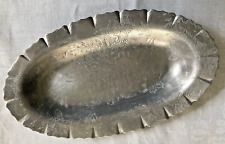 Vintage Mid Century Forman Family Embossed Aluminum Serving Tray Platter Plate picture