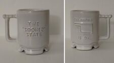 Frankoma Pottery Mug Cup Oklahoma Sooner State Footed Vintage White 4