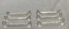 VTG 1847 Rogers Bros Crystal Knife Rests Holders Clear Rest Bars Lot Of 6 picture