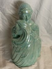 Large 70’s Man & Women Statue 15” Iridescent Green Very Rare Statement Piece picture