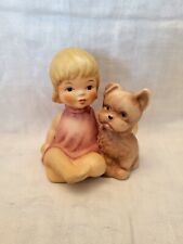 Goebel beach Babies figurine girl with dog puppy West Germany picture