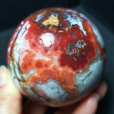 TOP 421G Natural Polished Mexico Banded Agate Crystal Sphere Ball Healing  A2313 picture
