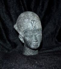 RARE ANTIQUE MASTERPIECE Of King Tutankhamun Head Made Of Solid Granite Bc picture