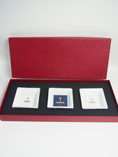 Auth Cartier Porcelain Mini Trinket Tray Ashtray Plane 3 pcs set 8x8 cm w/Box picture