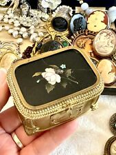 Pietra Dura Ormolu Jewelry Casket  ITALIAN Florence Gilt RARE FIND picture