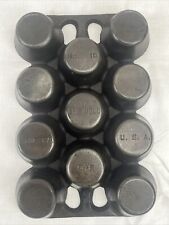 Antique Griswold “Erie” No 10 948 Cast Iron Gem Popover Muffin Baking Pan 11 Cup picture