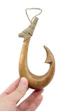 Hawaiian Fish Hook Hand Carved Wood Hanging Decoration - Wall Art, Small Size picture