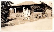 WOODLAND, CA California   Postcard-sized photo People Posing By HOUSE 1931 picture