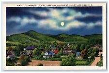Panaromic View Moonlight Mars Hill College At Night Mars Hill NC Postcard picture