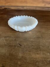 Anchor Hocking Round White Milk Glass Thumbprint Ashtray/Candy Dish 4
