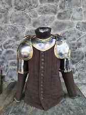 Hussar shoulders protection set pair of pauldrons with gorget steel larp armor picture