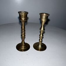 Pair Vintage Brass Candlesticks Taper Holders 2.5