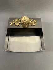 Michael Aram Napkin Holder Silver Tone With Gold Tone Flowers  picture