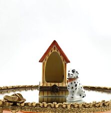 Dog Spotted Black & White Chain To Dog House Trinket Box By Limoges France picture