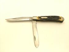Vtg Schrade+ USA 285UH Uncle Henry Trapper 1980's Folding Pocket Knife Staglon picture