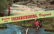 Fredericksburg, Virginia Postcard Greetings Large Letter Fishing c1972   Z1 picture