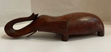 ELEPHANT OPIUM PILLOW  Hand Carved Hard Wood Vintage Pier 1 picture