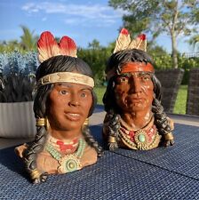 2 VTG 1966-74 Native American Indian Sculptured Figures-Universal Statuary Co. picture