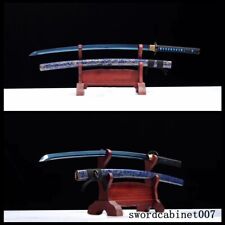 Blue Japanese Samurai Sword Handmade T1095 Carbon Steel Very Sharp Katana Blade picture