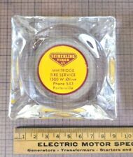 Vintage Seiberling Tire Advertising Glass Ashtray  -- Rare Square shape picture