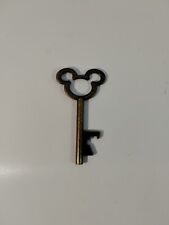 Mickey Mouse Shaped Bottle Opener Polished Brass Toned Skeleton Key Chain VG+ LN picture