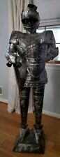 5Ft Medieval Suit of Armor Statue Spanish Tin Mexico Soldier Metal Vintage  picture