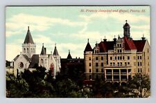 Peoria, IL-Illinois, St Francis Hospital & Chapel Antique, Vintage Postcard picture