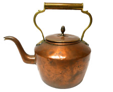 Vintage Antique Georgian Style Solid Copper Brass Tea Kettle Tea Pot Large picture