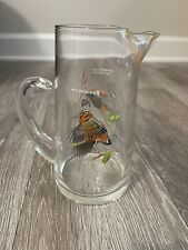 Ned Smith Vintage Glass Pitcher Woodcock American Widgeon Ducks 7.5” Tall picture