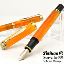 Pelikan Souveran M600 Vibrant Orange 14k Fountain Pen Nib EF F M B picture