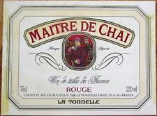 French Wine Label 1960s Original Art/Hand-Painted, 'Maitre de Chai' picture