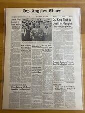 VINTAGE NEWSPAPER HEADLINE~MARTIN LUTHER KING KILLED GUN SHOT DIES MLK DEAD 1968 picture