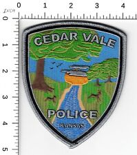 CEDAR VALE KANSAS POLICE PATCH ( NICE NATURE SCENE-DEER, RIVER, TREES, SUN ) KS picture