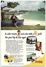 1940s KODAK COLOR MOVIES COLOR STILLS LIVE YOUR TRIP OVER AGAIN PRINT AD Z4356 picture