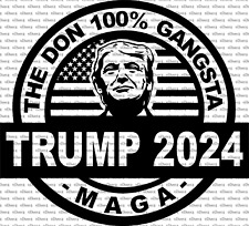 Round The Don 100% Gangsta MAGA Decal Sticker Made in the USA picture