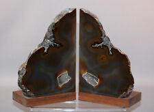 LARGE CUT GEODE BOOKENDS - CRYSTALS picture