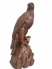 Authentic Artisan Studio Created Pecan Wood Majestic Eagle 19.5 Inches Tall  picture