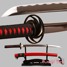 Red Glossy Saya Japanese Wakizashi Sword Carbon Steel Can Customize Sharp Blade picture