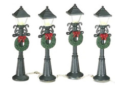 Dept 56 Christmas Village Turn Of The Century Lampposts 8 Lights Accessories picture