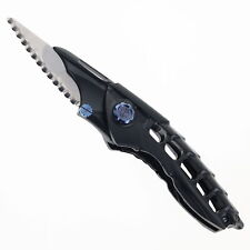 Rike Alien 1 Folding Knife Black Titanium Handle M390 Fully Serrated Blade picture
