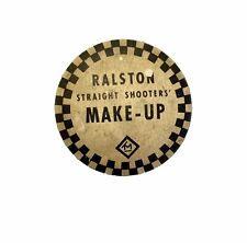 RALSTON STRAIGHT SHOOTER MAKE UP TIN Black White Checkered Vintage picture