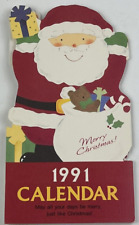 Vintage 1991 Christmas Calendar from Japan Hallmark Greeting Card Santa Claus picture