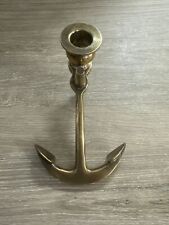 Vintage Solid Brass Ships Anchor Nautical Candlestick picture