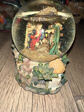 Vintage Nativity Scene Snow Globe Music Box “We Wish You A Merry Christmas” picture